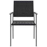 Garden Chair Set of 2 Black PE rattan, powder-coated steel 364098