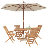Garden Set 5 pcs Brown Solid Teak Wood 3437369