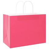 Paper Bags 250 pcs with Handles Pink 32x17x25 cm 4101677