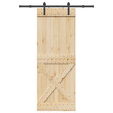 Sliding Door with Hardware Set 85x210 cm Solid Wood Pine 3332750