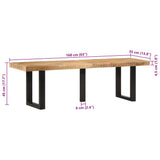 Bench 160 cm Solid Rough Wood Mango and Steel 4006413