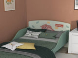 Toddler Bed Frame, Kids Bedroom Furniture for Ages 3-6 Years, Green T3398P347982