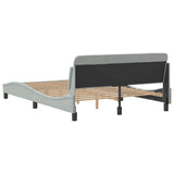 Bed Frame "Dover" Light Grey 135x190 cm Double Velvet 373328