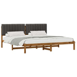 Bed Frame with Upholstered Headboard Natural and Dark Grey 3405074