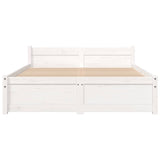 Bed Frame without Mattress White Solid Wood 120x200 cm 815040