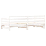 Daybed with Trundle without Mattress White 90x200 cm Solid Wood 836148