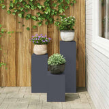 Plant Stand 3 pcs Anthracite Steel 865829