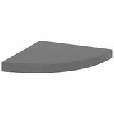 Floating Corner Shelves 2 pcs High Gloss Grey 35x35x3.8 cm MDF 323914