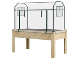 Wooden Planter Box with Greenhouse Cover and Bed Liner, Raised Garden Bed for Vegetables, Flowers, T3398P322156