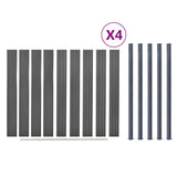 Fence Panel Set Grey 699x186 cm WPC 3211833