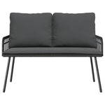 Garden Dining Set 2 pcs Black Poly Rattan 3328646