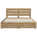 Bed Frame with Drawer Artisan Oak 180 x 200 cm Engineered Wood 3411950