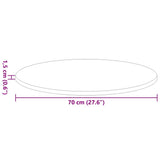 Table Top 70 x 1.5 cm Round Engineered Wood Smoked Oak 880416