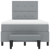 ZNTS Bed Frame with Mattress Set of 2 Grey Fabric 120 x 200 cm 3344058