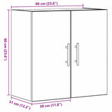 Wall-mounted Cabinet Black Oak 60 x 31 x 70 cm Engineered Wood 862943