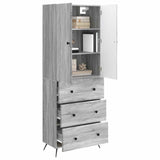 Cabinet Set 2 pcs Grey Sonoma 66 x 34.5 x 90 cm Engineered Wood 3416886