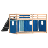 Bunk Bed without Mattress with Slide and Curtains Blue 80x200 cm 3284117