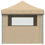 ZNTS Foldable Party Tent Pop-Up with 4 Sidewalls Beige 4005023