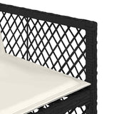 15 Piece Garden Dining Set with Cushions Black Poly Rattan 3210819