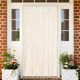 Fly Curtain Beige and White 100x220 cm Chenille 377344
