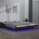 LED Bed Frame without Mattress Honey Brown 120x190cm Solid Wood 820644