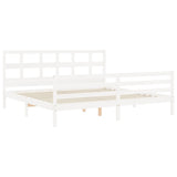 Bed Frame without Mattress White 200x200 cm Solid Wood 3194852