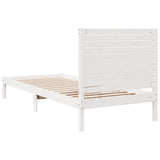 Extra Long Bed Frame without Mattress White 90x210 cm Solid Wood 3309296