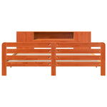 ZNTS Bed Frame without Mattress Wax Brown 200x200 cm Solid Wood Pine 3309892