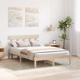 Bed Frame with Headboard Brown 140 x 190 cm Solid Pine wood 872170