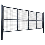 Mesh Garden Gate Galvanised Steel 400x150 cm Grey 143377