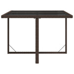 Garden Table Brown 109x107x74 cm Poly Rattan and Glass 316788