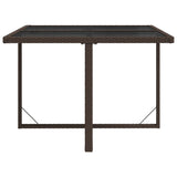 Garden Table Brown 109x107x74 cm Poly Rattan and Glass 316788