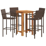 Garden Bar Set Brown Solid acacia wood Compact Footrest 3295275