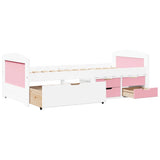 Day Bed with 5 Drawers without Mattress IRUN White&Pink 90x200 cm 3314683