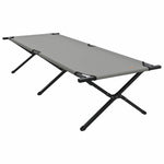 Folding Camping Bed Folding Manual Grey Oxford fabric 42003195