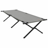 Folding Camping Bed Folding Manual Grey Oxford fabric 42003195