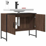 Bathroom Sink Cabinet Brown Oak 80x33x60 cm Engineered Wood 842465