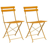 Garden Folding Chair Folding 2 pcs Mustard 42 x 46 x 82cm Metal 42002957