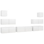 ZNTS 7 Piece TV Cabinet Set White Engineered Wood 3078713