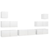 ZNTS 7 Piece TV Cabinet Set White Engineered Wood 3078713