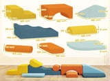 9-Piece Soft Play Set, Kids Soft Play Foam Blocks with Detachable Cover for Climbing and Crawling T3398P552630