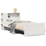 Bookcase Bed without Mattress White 75x190cm Small Single Solid Wood Pine 3322448