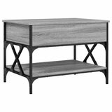 Coffee Table Grey Sonoma 70x50x50 cm Engineered Wood and Metal 845354
