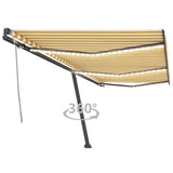 Manual Retractable Awning with LED 600x300 cm Yellow and White 3069803