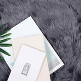 Faux Sheepskin Rug Tafalla Anthracite 100 x 200 cm Polyester 42021591
