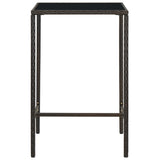 Garden Bar Table Brown 70x70x110 cm Poly Rattan and Glass 313457