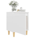 Bed Cabinets with Solid Wood Legs 2 pcs White 40x30x50 cm 805816