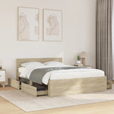 Bed Frame with Headboard without Mattress Sonoma Oak 120x200 cm 3295571