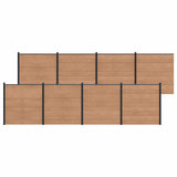 Fence Panel 8 pcs WPC and Aluminium Brown 3429382