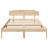 Bed Frame with Headboard Natural 160 x 200 cm Solid Pine Wood 872056